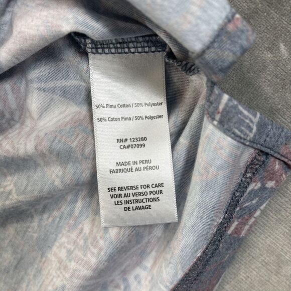 Travis Matthews Mens Gray Palm Print Polo Shirt Short‎ Sleeves Size XL - Picture 5 of 6